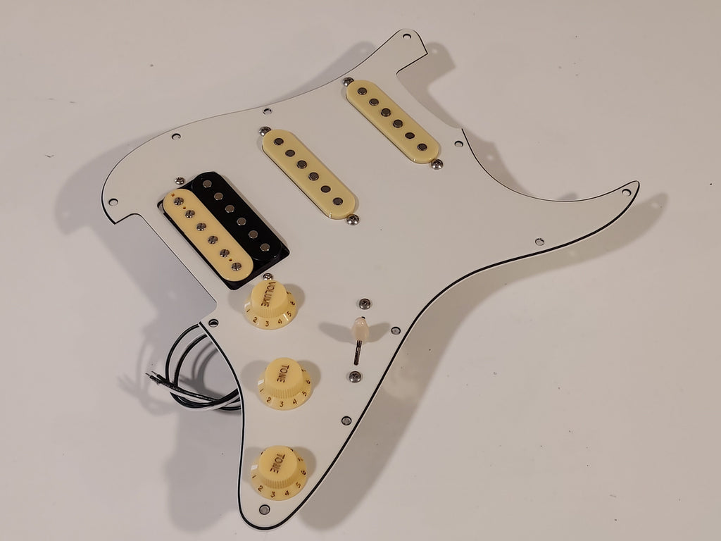 Planet Tone HSS Prewired Loaded Pickguard - Legacy / 1959 Overwounds - Parchment & Cream